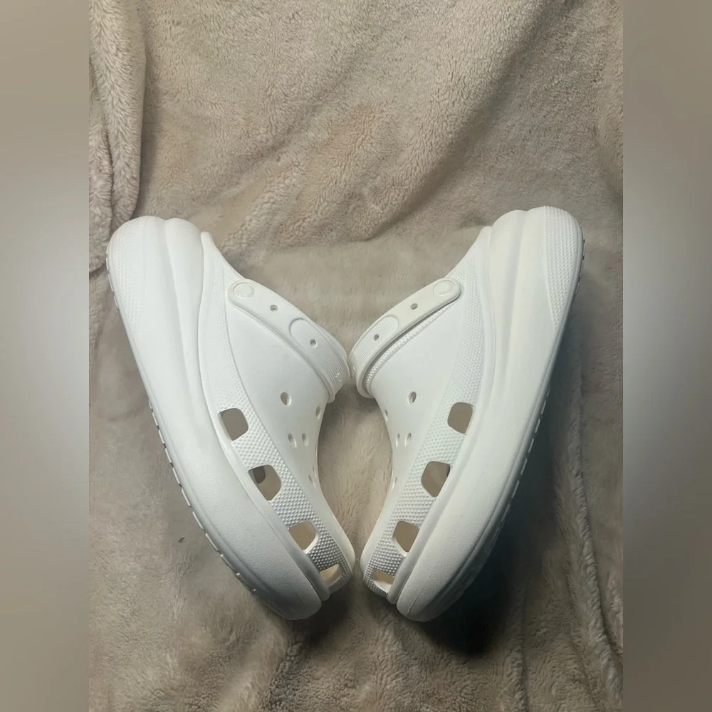 Crocs Classic Crush Clogs in white mens 13